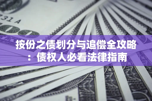 武汉按份之债划分与追偿全攻略：债权人必看法律指南