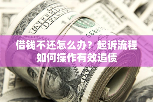 武汉借钱不还怎么办？起诉流程如何操作有效追债